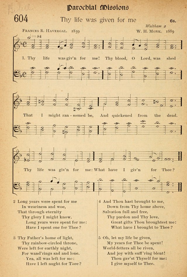 The Hymnal: revised and enlarged as adopted by the General Convention of the Protestant Episcopal Church in the United States of America in the of our Lord 1892..with music, as used in Trinity Church page 666