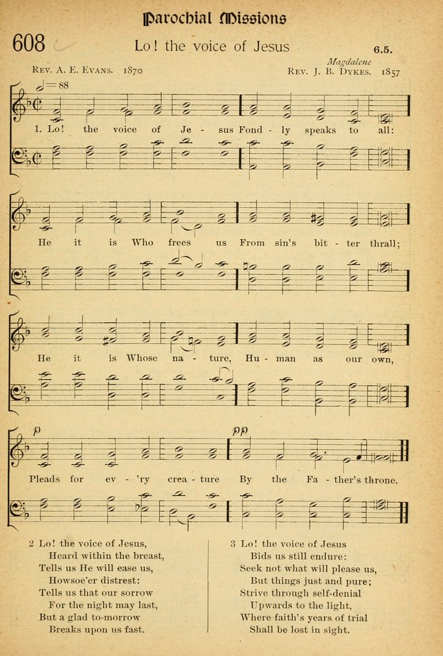 The Hymnal: revised and enlarged as adopted by the General Convention of the Protestant Episcopal Church in the United States of America in the of our Lord 1892..with music, as used in Trinity Church page 671