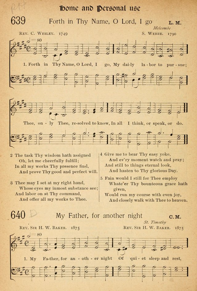 The Hymnal: revised and enlarged as adopted by the General Convention of the Protestant Episcopal Church in the United States of America in the of our Lord 1892..with music, as used in Trinity Church page 698