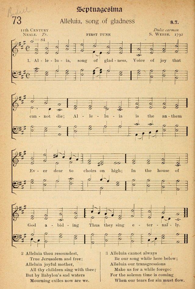 The Hymnal: revised and enlarged as adopted by the General Convention of the Protestant Episcopal Church in the United States of America in the of our Lord 1892..with music, as used in Trinity Church page 88