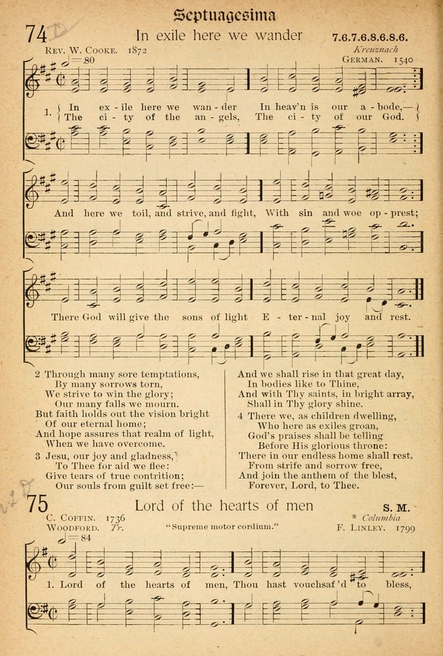 The Hymnal: revised and enlarged as adopted by the General Convention of the Protestant Episcopal Church in the United States of America in the of our Lord 1892..with music, as used in Trinity Church page 90