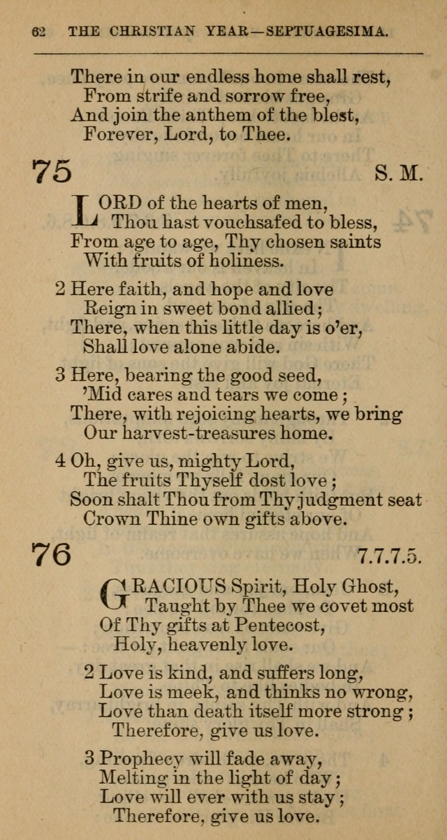 The Hymnal: revised and enlarged as adopted by the General Convention of the Protestant Episcopal Church in the United States of America in the year of our Lord 1892 page 75