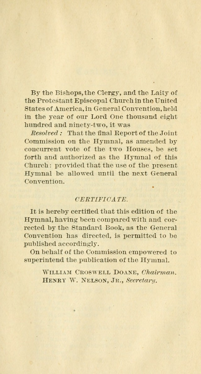 The hymnal: revised and enlarged as adopted by the General Convention of the Protestant Episcopal Church in the United States of America in the year of our Lord 1892 page 10