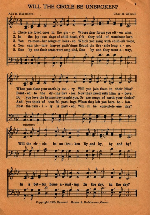 Homer Rodeheaver Gospel Hymns page 6