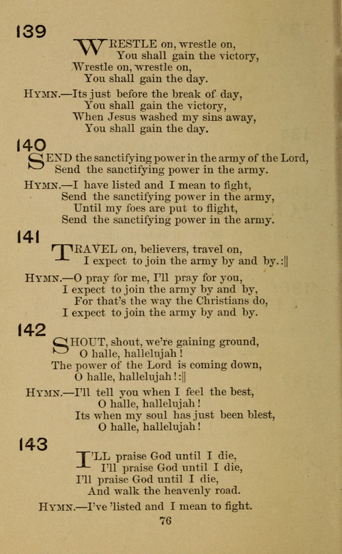 Heavenly Recruit Praise Hymns page 76