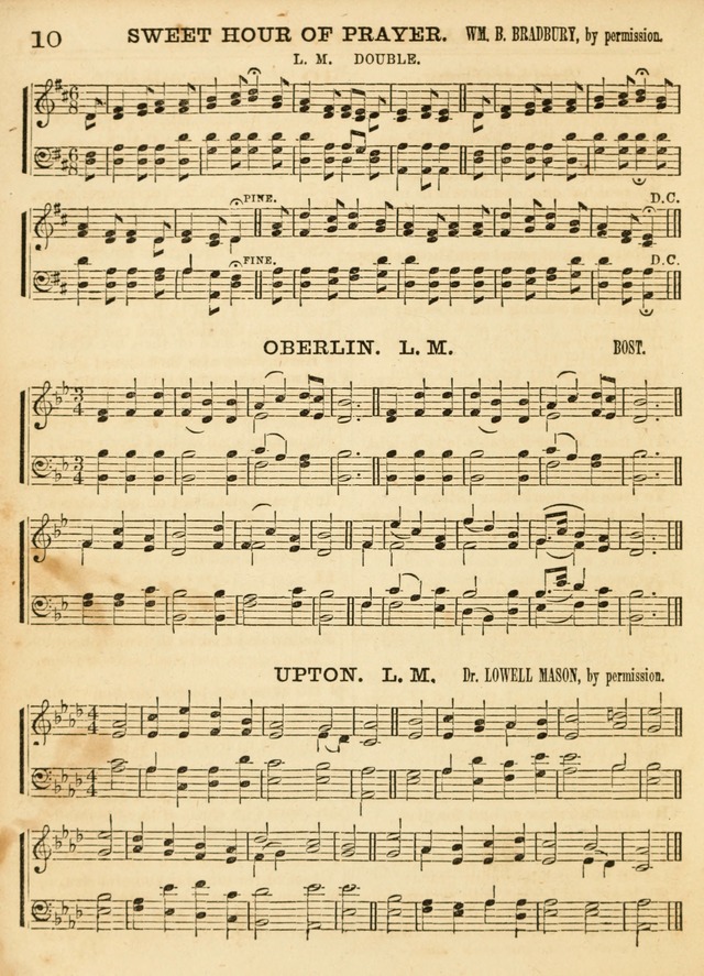 Hallowed Songs: a collection of the most popular hymns and tunes, both old, and new, designed for prayer and social meetings, revivals, family worship, and Sabbath schools page 10