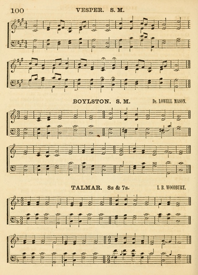 Hallowed Songs: a collection of the most popular hymns and tunes, both old, and new, designed for prayer and social meetings, revivals, family worship, and Sabbath schools page 100