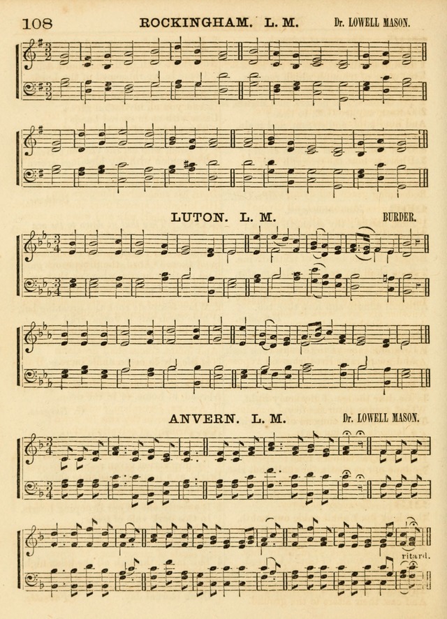 Hallowed Songs: a collection of the most popular hymns and tunes, both old, and new, designed for prayer and social meetings, revivals, family worship, and Sabbath schools page 108