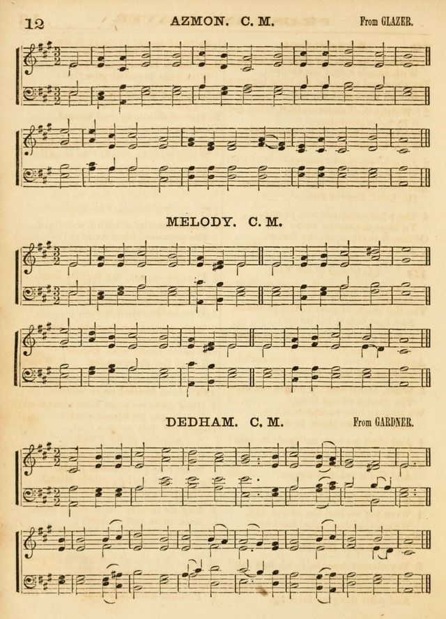 Hallowed Songs: a collection of the most popular hymns and tunes, both old, and new, designed for prayer and social meetings, revivals, family worship, and Sabbath schools page 12