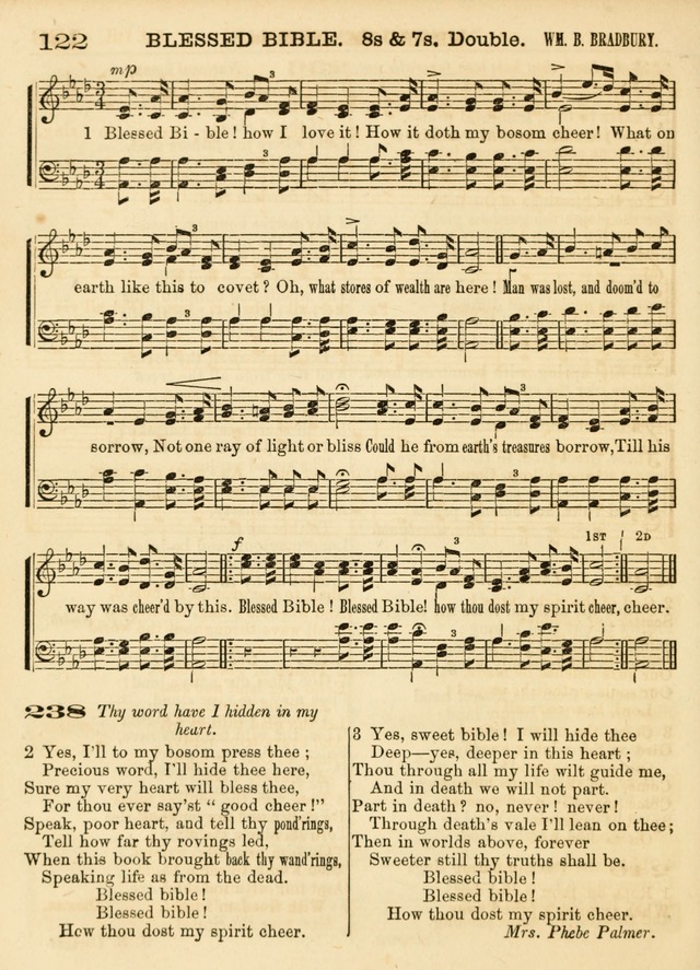 Hallowed Songs: a collection of the most popular hymns and tunes, both old, and new, designed for prayer and social meetings, revivals, family worship, and Sabbath schools page 122