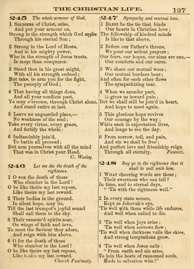 Hallowed Songs: a collection of the most popular hymns and tunes, both old, and new, designed for prayer and social meetings, revivals, family worship, and Sabbath schools page 127
