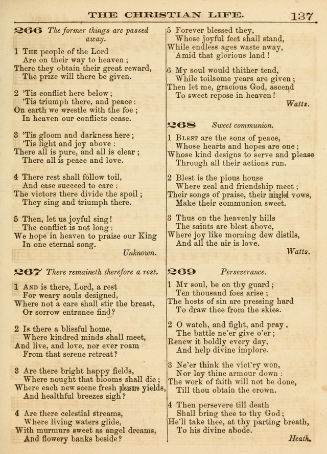 Hallowed Songs: a collection of the most popular hymns and tunes, both old, and new, designed for prayer and social meetings, revivals, family worship, and Sabbath schools page 137
