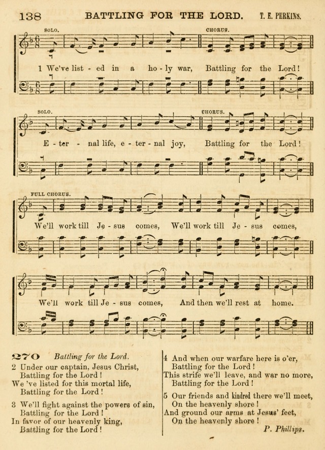 Hallowed Songs: a collection of the most popular hymns and tunes, both old, and new, designed for prayer and social meetings, revivals, family worship, and Sabbath schools page 138