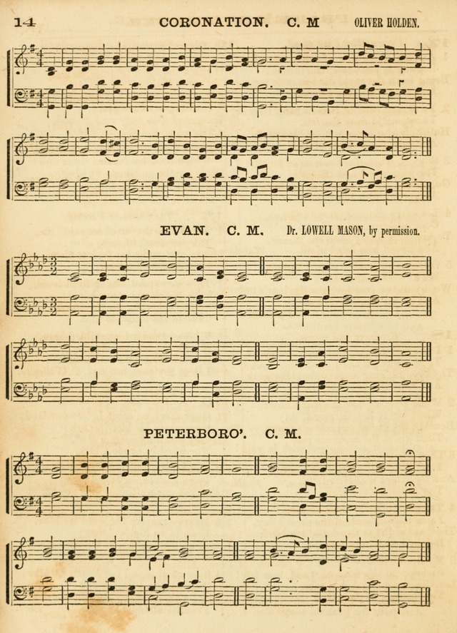 Hallowed Songs: a collection of the most popular hymns and tunes, both old, and new, designed for prayer and social meetings, revivals, family worship, and Sabbath schools page 14