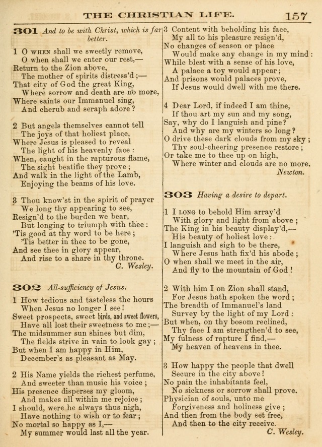 Hallowed Songs: a collection of the most popular hymns and tunes, both old, and new, designed for prayer and social meetings, revivals, family worship, and Sabbath schools page 157