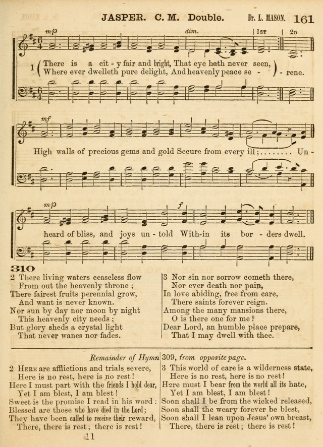 Hallowed Songs: a collection of the most popular hymns and tunes, both old, and new, designed for prayer and social meetings, revivals, family worship, and Sabbath schools page 161