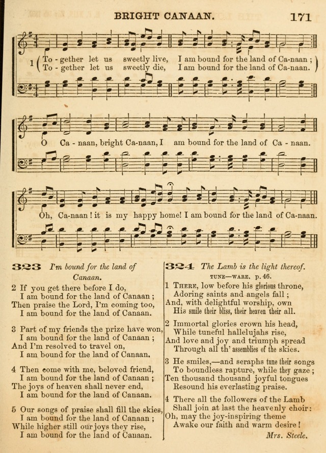 Hallowed Songs: a collection of the most popular hymns and tunes, both old, and new, designed for prayer and social meetings, revivals, family worship, and Sabbath schools page 171