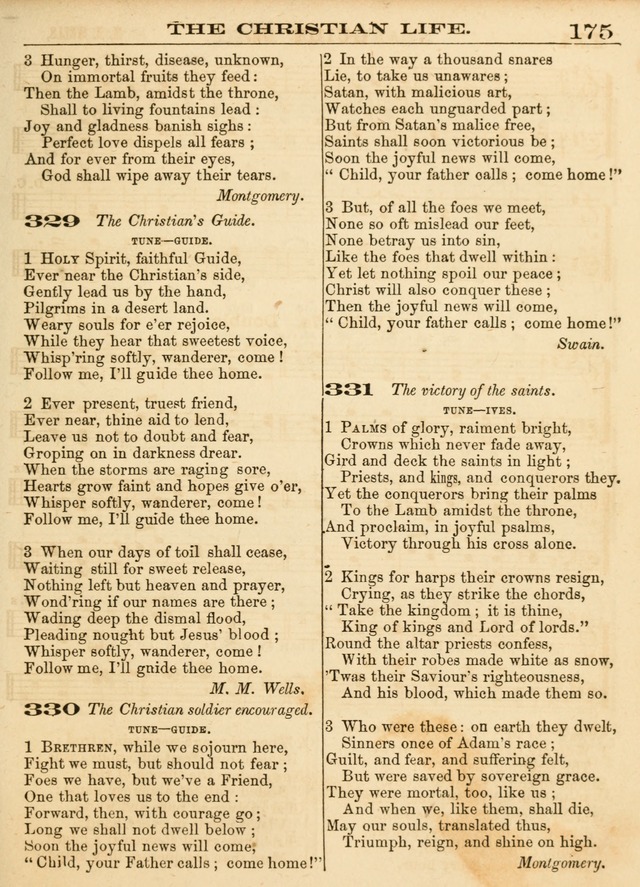 Hallowed Songs: a collection of the most popular hymns and tunes, both old, and new, designed for prayer and social meetings, revivals, family worship, and Sabbath schools page 175