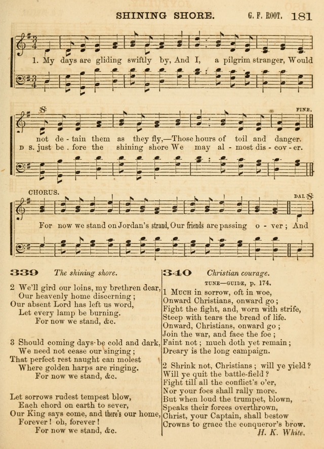 Hallowed Songs: a collection of the most popular hymns and tunes, both old, and new, designed for prayer and social meetings, revivals, family worship, and Sabbath schools page 181