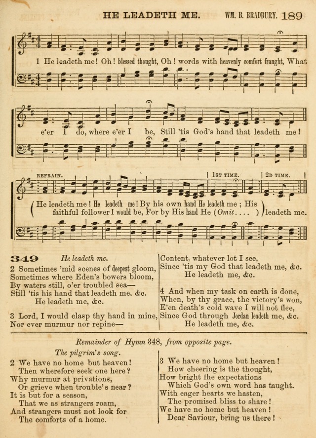 Hallowed Songs: a collection of the most popular hymns and tunes, both old, and new, designed for prayer and social meetings, revivals, family worship, and Sabbath schools page 189