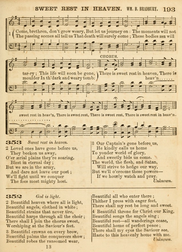 Hallowed Songs: a collection of the most popular hymns and tunes, both old, and new, designed for prayer and social meetings, revivals, family worship, and Sabbath schools page 193