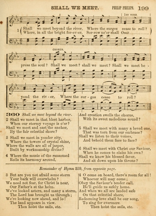 Hallowed Songs: a collection of the most popular hymns and tunes, both old, and new, designed for prayer and social meetings, revivals, family worship, and Sabbath schools page 199