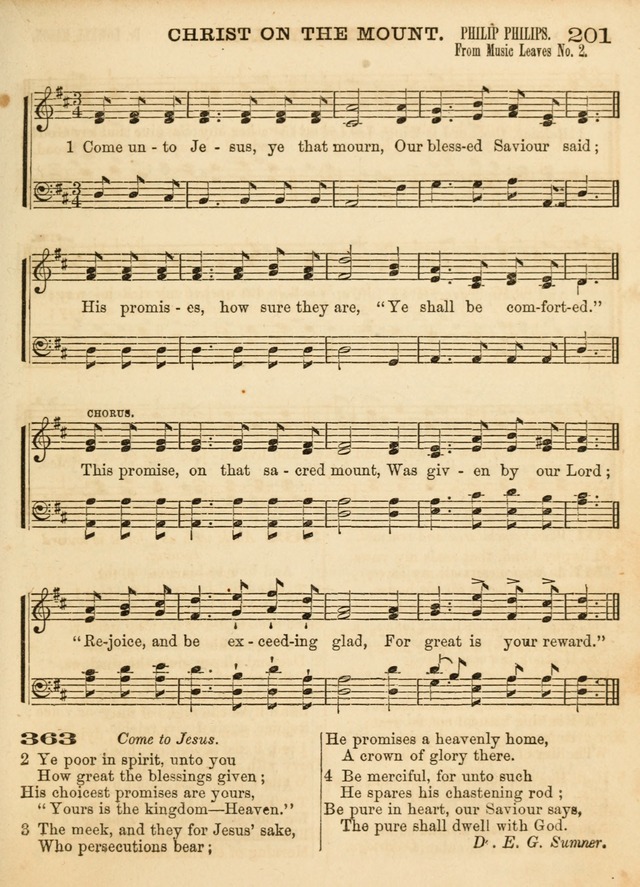 Hallowed Songs: a collection of the most popular hymns and tunes, both old, and new, designed for prayer and social meetings, revivals, family worship, and Sabbath schools page 201