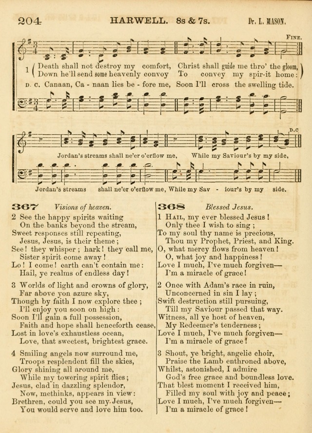 Hallowed Songs: a collection of the most popular hymns and tunes, both old, and new, designed for prayer and social meetings, revivals, family worship, and Sabbath schools page 204