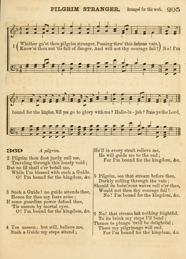 Hallowed Songs: a collection of the most popular hymns and tunes, both old, and new, designed for prayer and social meetings, revivals, family worship, and Sabbath schools page 205