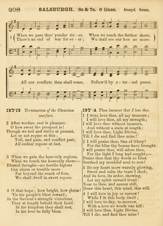 Hallowed Songs: a collection of the most popular hymns and tunes, both old, and new, designed for prayer and social meetings, revivals, family worship, and Sabbath schools page 208