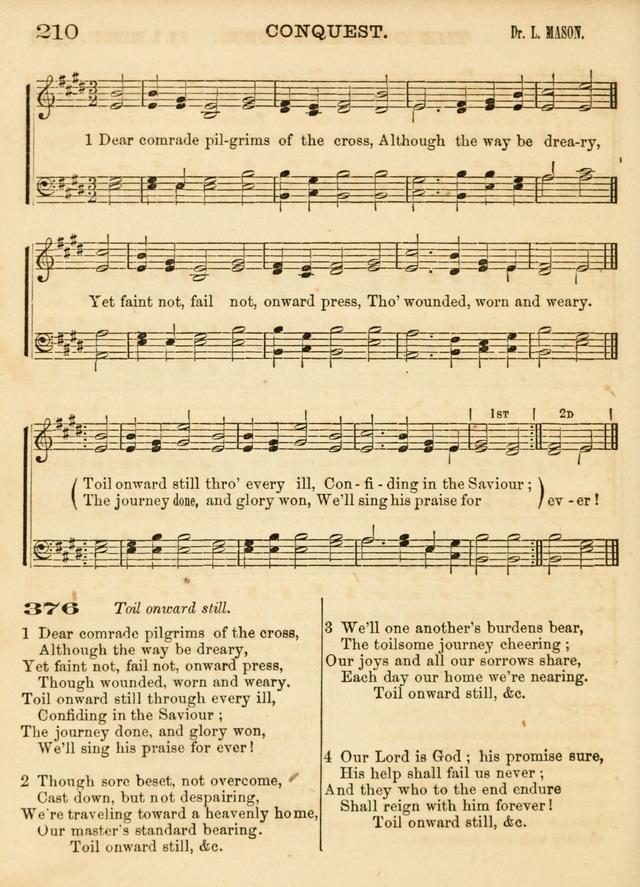 Hallowed Songs: a collection of the most popular hymns and tunes, both old, and new, designed for prayer and social meetings, revivals, family worship, and Sabbath schools page 210