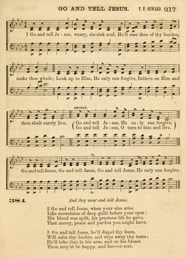 Hallowed Songs: a collection of the most popular hymns and tunes, both old, and new, designed for prayer and social meetings, revivals, family worship, and Sabbath schools page 217