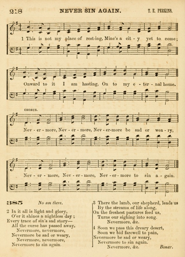 Hallowed Songs: a collection of the most popular hymns and tunes, both old, and new, designed for prayer and social meetings, revivals, family worship, and Sabbath schools page 218