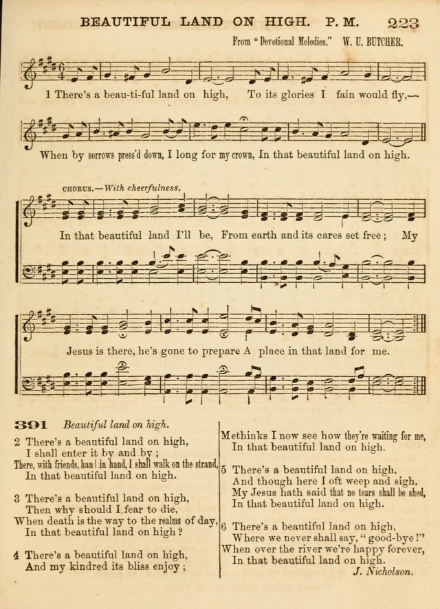 Hallowed Songs: a collection of the most popular hymns and tunes, both old, and new, designed for prayer and social meetings, revivals, family worship, and Sabbath schools page 223