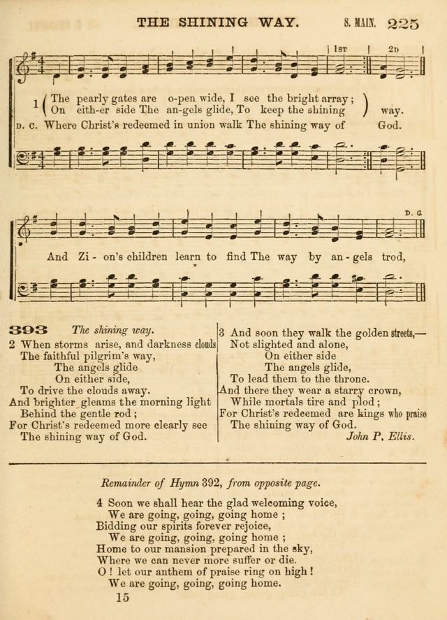 Hallowed Songs: a collection of the most popular hymns and tunes, both old, and new, designed for prayer and social meetings, revivals, family worship, and Sabbath schools page 225