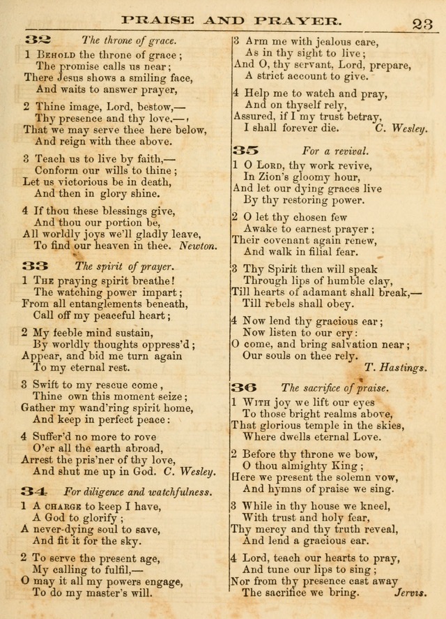 Hallowed Songs: a collection of the most popular hymns and tunes, both old, and new, designed for prayer and social meetings, revivals, family worship, and Sabbath schools page 23