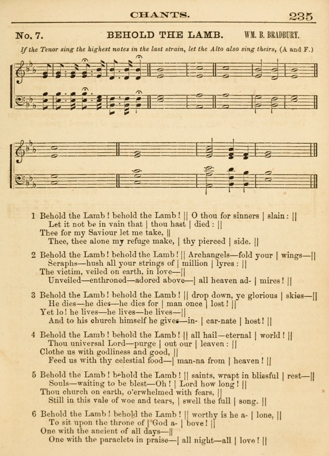 Hallowed Songs: a collection of the most popular hymns and tunes, both old, and new, designed for prayer and social meetings, revivals, family worship, and Sabbath schools page 235