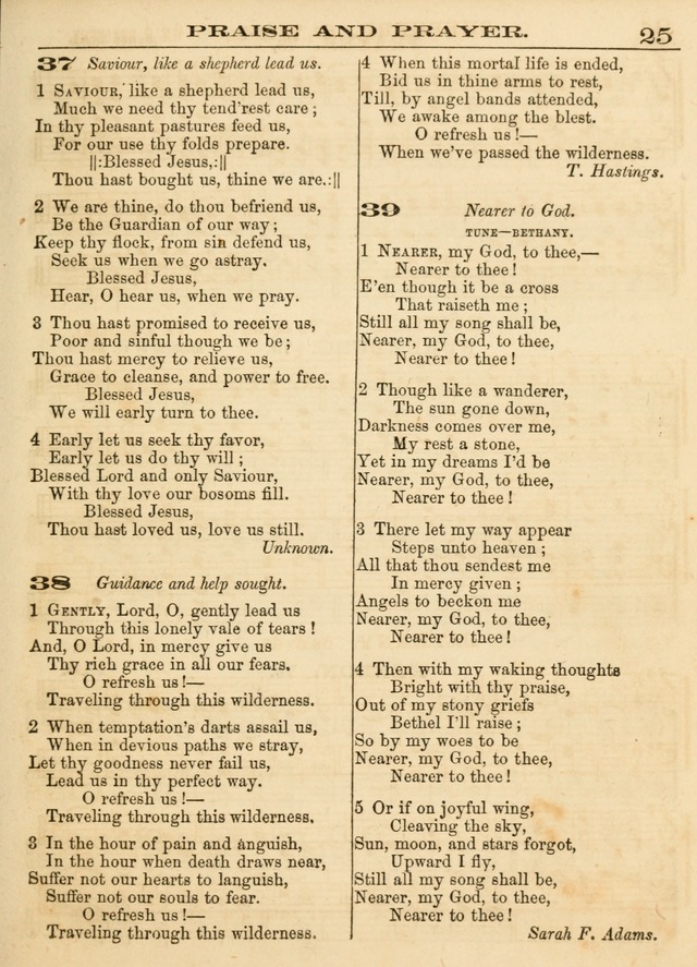 Hallowed Songs: a collection of the most popular hymns and tunes, both old, and new, designed for prayer and social meetings, revivals, family worship, and Sabbath schools page 25