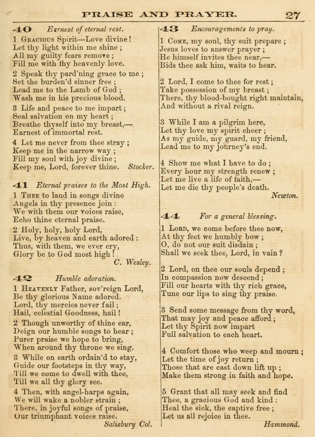 Hallowed Songs: a collection of the most popular hymns and tunes, both old, and new, designed for prayer and social meetings, revivals, family worship, and Sabbath schools page 27