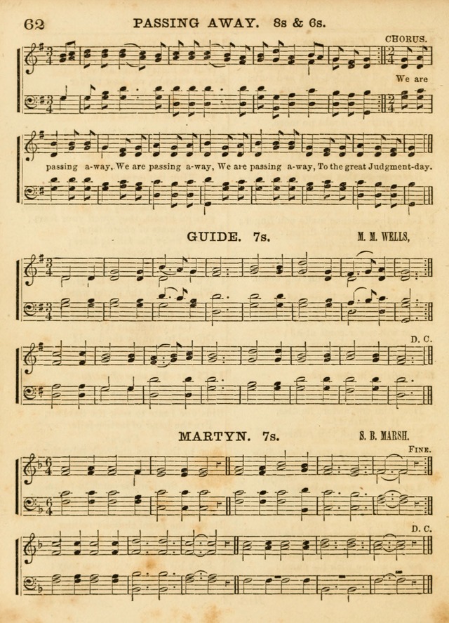 Hallowed Songs: a collection of the most popular hymns and tunes, both old, and new, designed for prayer and social meetings, revivals, family worship, and Sabbath schools page 62