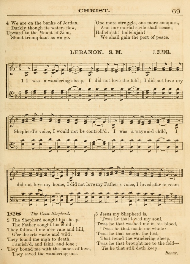 Hallowed Songs: a collection of the most popular hymns and tunes, both old, and new, designed for prayer and social meetings, revivals, family worship, and Sabbath schools page 69