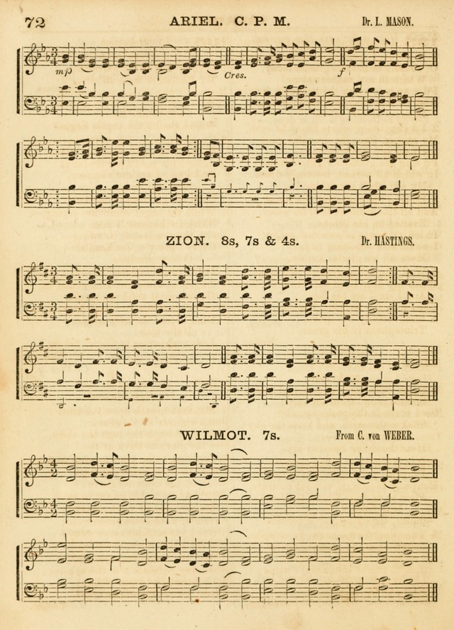 Hallowed Songs: a collection of the most popular hymns and tunes, both old, and new, designed for prayer and social meetings, revivals, family worship, and Sabbath schools page 72