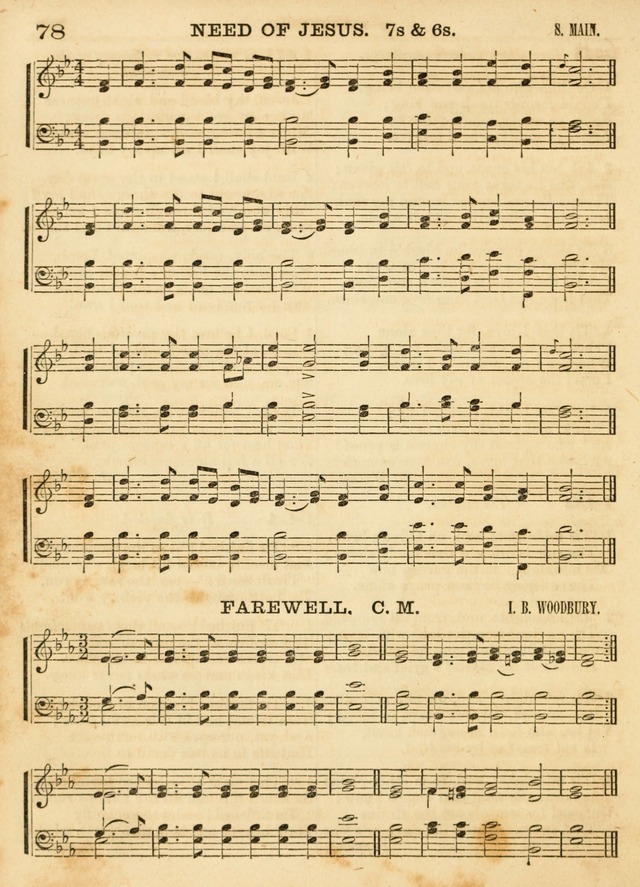 Hallowed Songs: a collection of the most popular hymns and tunes, both old, and new, designed for prayer and social meetings, revivals, family worship, and Sabbath schools page 78