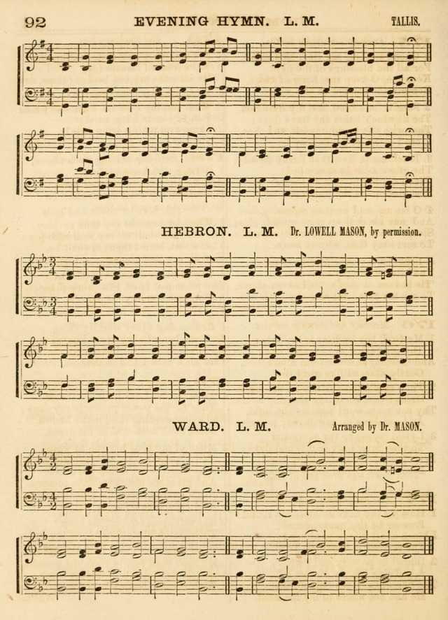 Hallowed Songs: a collection of the most popular hymns and tunes, both old, and new, designed for prayer and social meetings, revivals, family worship, and Sabbath schools page 92