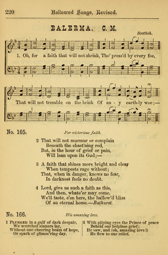 Hallowed Songs: for prayer and social meetings, containing hymns and tunes, carefully selected from all sources, both old and new, and are of the most spiritual..(Newly Revised) page 220