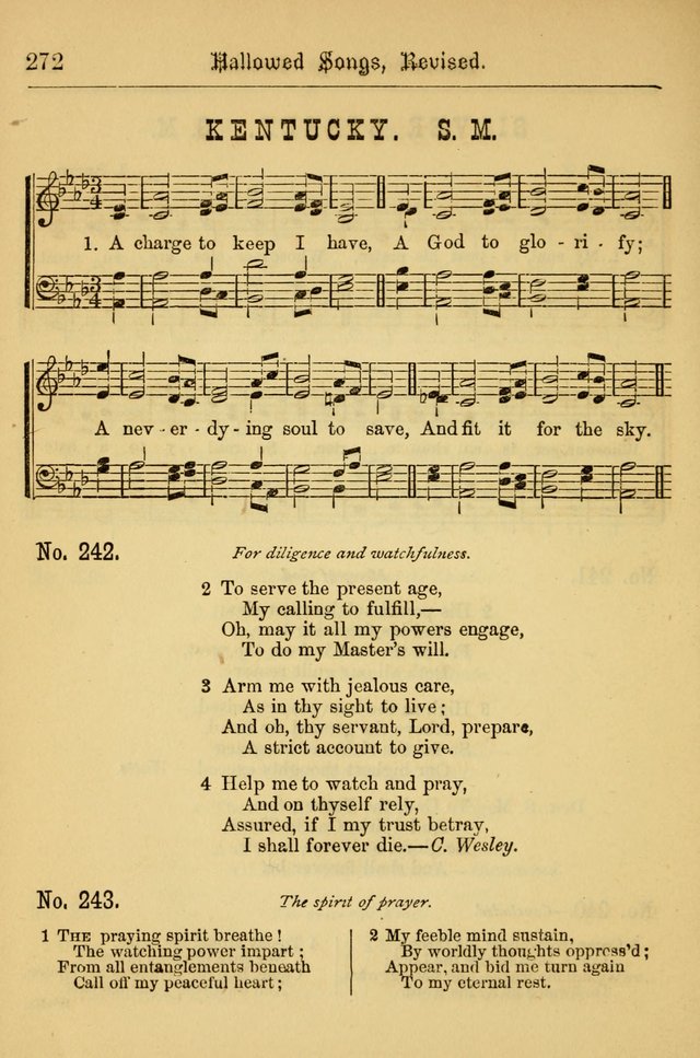 Hallowed Songs: for prayer and social meetings, containing hymns and tunes, carefully selected from all sources, both old and new, and are of the most spiritual..(Newly Revised) page 272