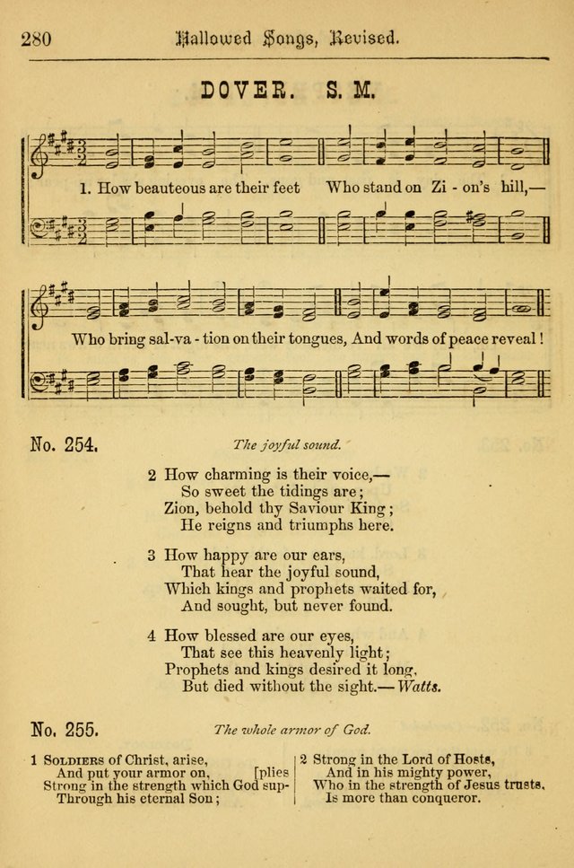 Hallowed Songs: for prayer and social meetings, containing hymns and tunes, carefully selected from all sources, both old and new, and are of the most spiritual..(Newly Revised) page 280