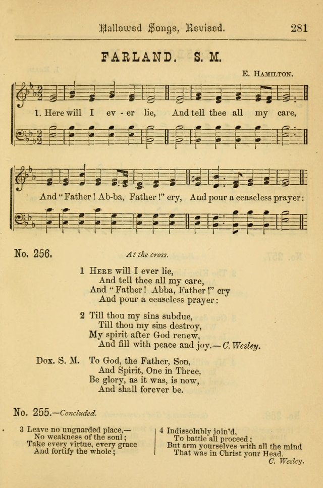 Hallowed Songs: for prayer and social meetings, containing hymns and tunes, carefully selected from all sources, both old and new, and are of the most spiritual..(Newly Revised) page 281