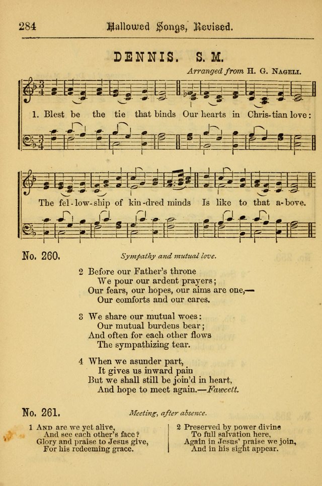 Hallowed Songs: for prayer and social meetings, containing hymns and tunes, carefully selected from all sources, both old and new, and are of the most spiritual..(Newly Revised) page 284