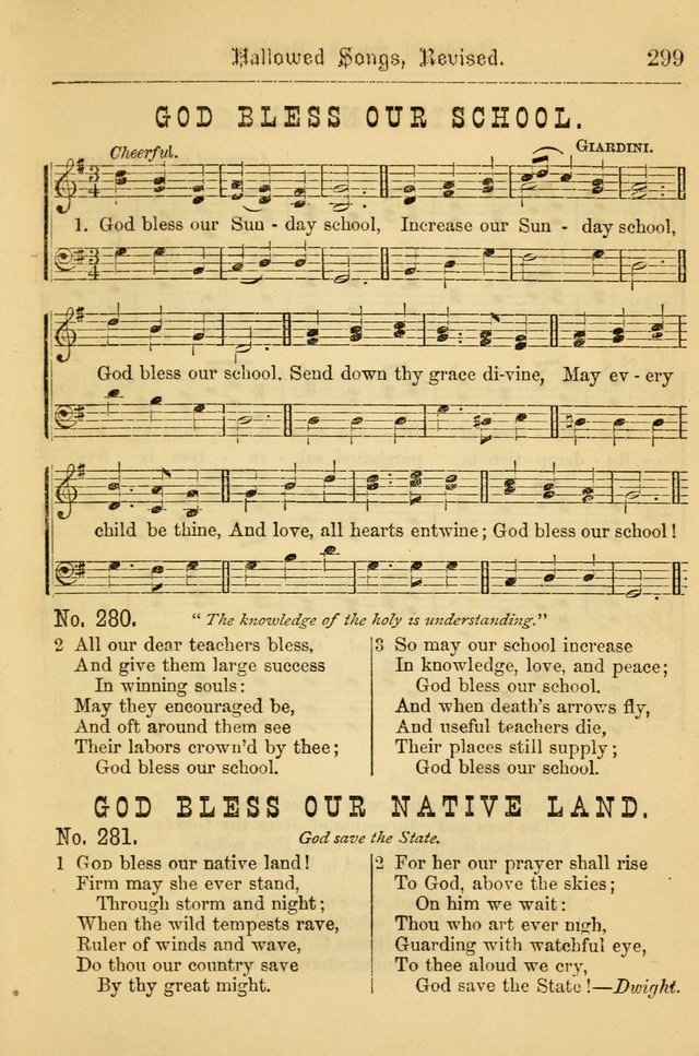 Hallowed Songs: for prayer and social meetings, containing hymns and tunes, carefully selected from all sources, both old and new, and are of the most spiritual..(Newly Revised) page 299